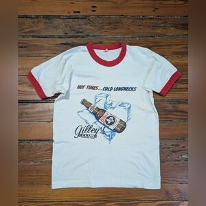 RARE vintage Gilley's longneck beer ringer t shirt M Screen Stars Urban Cowboy